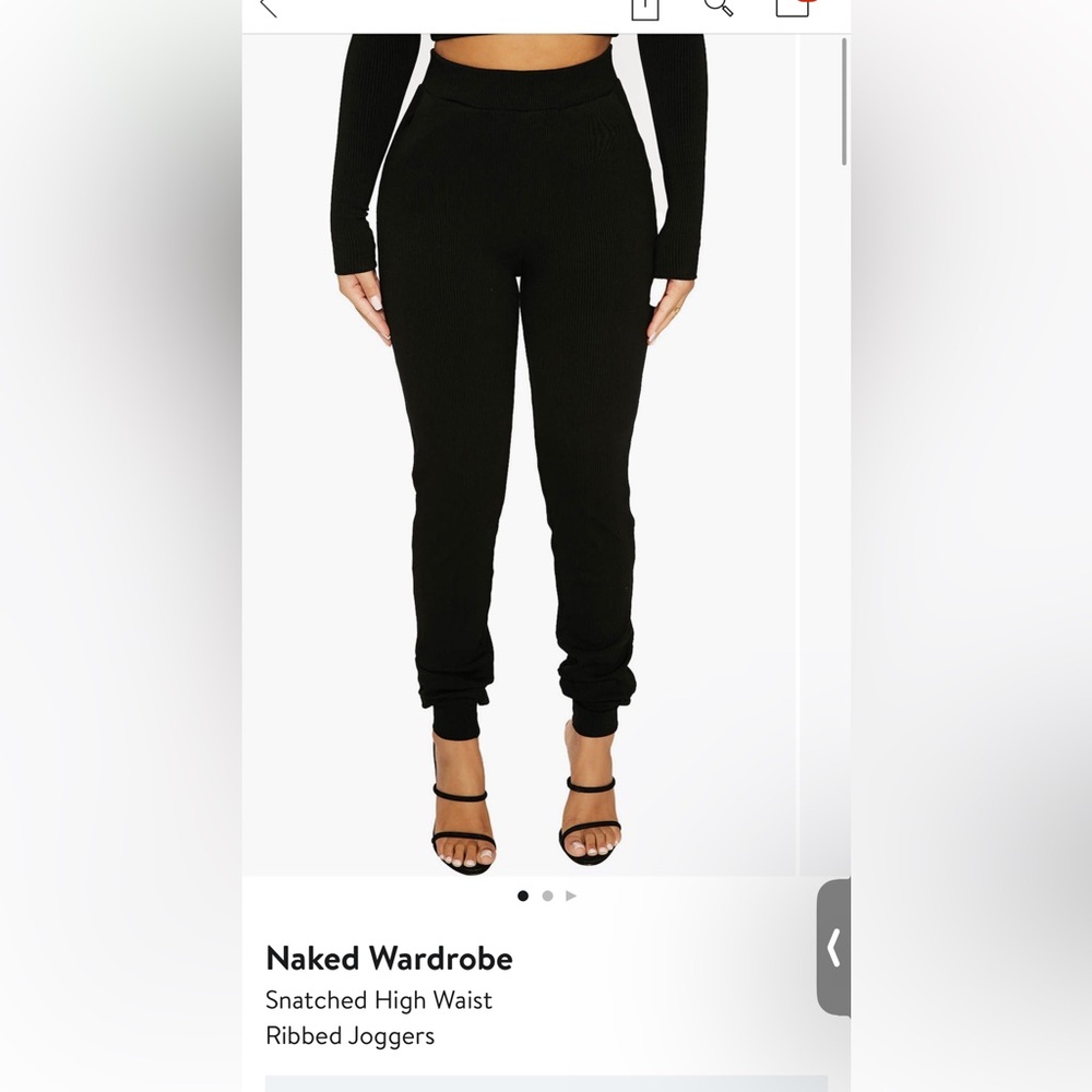 Naked Wardrobe | Snatched high waist ribbed joggers | size xs